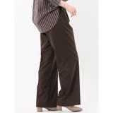 ウォッシャブル クリアツイル タックワイドパンツ こげ茶(セットアップ可能) | TAKA-Q WOMEN | 詳細画像3
