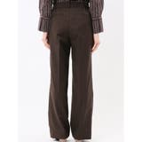ウォッシャブル クリアツイル タックワイドパンツ こげ茶(セットアップ可能) | TAKA-Q WOMEN | 詳細画像7