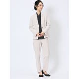 ダブルクロス テーパードパンツ ライトグレー(セットアップ可能) | TAKA-Q WOMEN | 詳細画像5