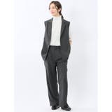 ビリーストライプ ワイドパンツ グレー(セットアップ可能) | TAKA-Q WOMEN | 詳細画像5 