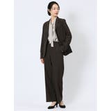 ウェザーストレッチウォッシャブル ワイドパンツ こげ茶(セットアップ可能) | TAKA-Q WOMEN | 詳細画像5