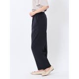 ウェザーストレッチウォッシャブル ワイドパンツ 紺(セットアップ可能) | TAKA-Q WOMEN | 詳細画像2
