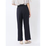 ウェザーストレッチウォッシャブル ワイドパンツ 紺(セットアップ可能) | TAKA-Q WOMEN | 詳細画像3