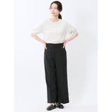 杢調 ボタン付き ワイドパンツ 黒(セットアップ可能) | TAKA-Q WOMEN | 詳細画像5