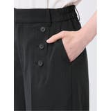 杢調 ボタン付き ワイドパンツ 黒(セットアップ可能) | TAKA-Q WOMEN | 詳細画像9