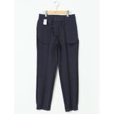 ダブルクロス テーパードパンツ 紺(セットアップ可能) | TAKA-Q WOMEN | 詳細画像13