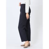 ダブルクロス テーパードパンツ 紺(セットアップ可能) | TAKA-Q WOMEN | 詳細画像2