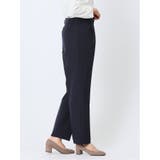 ダブルクロス テーパードパンツ 紺(セットアップ可能) | TAKA-Q WOMEN | 詳細画像4