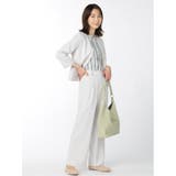 麻調合繊 セットアップ ワイドパンツ ライトグレー | TAKA-Q WOMEN | 詳細画像13