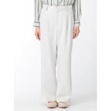 麻調合繊 セットアップ ワイドパンツ ライトグレー | TAKA-Q WOMEN | 詳細画像5