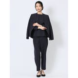 ダブルクロス セミワイドパンツ 紺(セットアップ可能) | TAKA-Q WOMEN | 詳細画像5