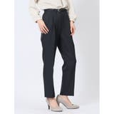 ストレッチウォッシャブル シャーク テーパードパンツ 紺(セットアップ可能) | TAKA-Q WOMEN | 詳細画像4