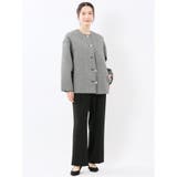 ツイード調ボンディング ノーカラーブルゾン | TAKA-Q WOMEN | 詳細画像15 