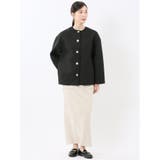 ツイード調ボンディング ノーカラーブルゾン | TAKA-Q WOMEN | 詳細画像5 