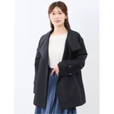 75紺 | スタンドカラー ダブルトレンチコート | TAKA-Q WOMEN