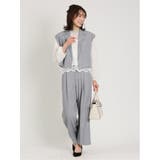 リネン風シャンブレー ショートジレ(セットアップ可能) | TAKA-Q WOMEN | 詳細画像10 