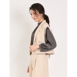 リネン風シャンブレー ショートジレ(セットアップ可能) | TAKA-Q WOMEN | 詳細画像12 