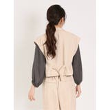 リネン風シャンブレー ショートジレ(セットアップ可能) | TAKA-Q WOMEN | 詳細画像13 