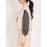 リネン風シャンブレー ショートジレ(セットアップ可能) | TAKA-Q WOMEN | 詳細画像16 