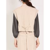 リネン風シャンブレー ショートジレ(セットアップ可能) | TAKA-Q WOMEN | 詳細画像17 