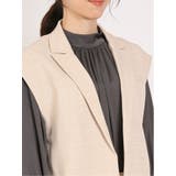 リネン風シャンブレー ショートジレ(セットアップ可能) | TAKA-Q WOMEN | 詳細画像18 