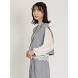 リネン風シャンブレー ショートジレ(セットアップ可能) | TAKA-Q WOMEN | 詳細画像2 