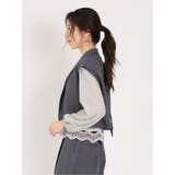 リネン風シャンブレー ショートジレ(セットアップ可能) | TAKA-Q WOMEN | 詳細画像22 