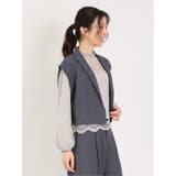 リネン風シャンブレー ショートジレ(セットアップ可能) | TAKA-Q WOMEN | 詳細画像24 