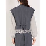 リネン風シャンブレー ショートジレ(セットアップ可能) | TAKA-Q WOMEN | 詳細画像27 