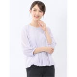 消しプリーツ 7分袖プルオーバーブラウス | TAKA-Q WOMEN | 詳細画像1