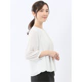 消しプリーツ 7分袖プルオーバーブラウス | TAKA-Q WOMEN | 詳細画像17