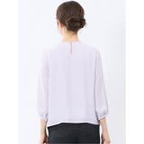 消しプリーツ 7分袖プルオーバーブラウス | TAKA-Q WOMEN | 詳細画像3