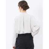バンドカラー配色 比翼 長袖ブラウス | TAKA-Q WOMEN | 詳細画像12 