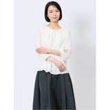 01白 | ネックレス付き 8分袖プルオーバーブラウス | TAKA-Q WOMEN