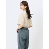 ビンテージサテン ハイネック 半袖プルオーバーブラウス | TAKA-Q WOMEN | 詳細画像3