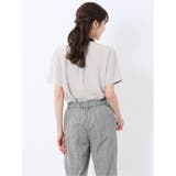 バンドカラーパイピング 半袖比翼ブラウス | TAKA-Q WOMEN | 詳細画像13