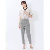 バンドカラーパイピング 半袖比翼ブラウス | TAKA-Q WOMEN | 詳細画像15