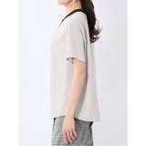 バンドカラーパイピング 半袖比翼ブラウス | TAKA-Q WOMEN | 詳細画像17