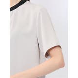 バンドカラーパイピング 半袖比翼ブラウス | TAKA-Q WOMEN | 詳細画像20