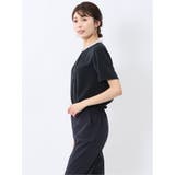 バンドカラーパイピング 半袖比翼ブラウス | TAKA-Q WOMEN | 詳細画像22