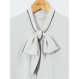 ストレッチ 配色ボウタイ 長袖ブラウス | TAKA-Q WOMEN | 詳細画像13 