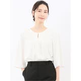 01白 | ピンタック 7分袖プルオーバーブラウス | TAKA-Q WOMEN