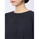 ダブルクロス ペプラム プルオーバーブラウス 紺(セットアップ可能) | TAKA-Q WOMEN | 詳細画像10 