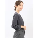 バンドカラー配色 比翼 長袖ブラウス | TAKA-Q WOMEN | 詳細画像13 