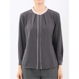 バンドカラー配色 比翼 長袖ブラウス | TAKA-Q WOMEN | 詳細画像15 