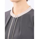 バンドカラー配色 比翼 長袖ブラウス | TAKA-Q WOMEN | 詳細画像18 