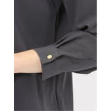 バンドカラー配色 比翼 長袖ブラウス | TAKA-Q WOMEN | 詳細画像19 