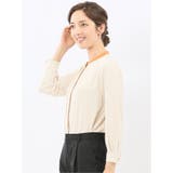 バンドカラー配色 比翼 長袖ブラウス | TAKA-Q WOMEN | 詳細画像20 