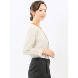 バンドカラー配色 比翼 長袖ブラウス | TAKA-Q WOMEN | 詳細画像22 