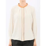 バンドカラー配色 比翼 長袖ブラウス | TAKA-Q WOMEN | 詳細画像24 